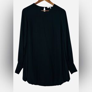 FRAME Black Shift Mini Dress XS Long Balloon Sleeve Bubble Hem LBD